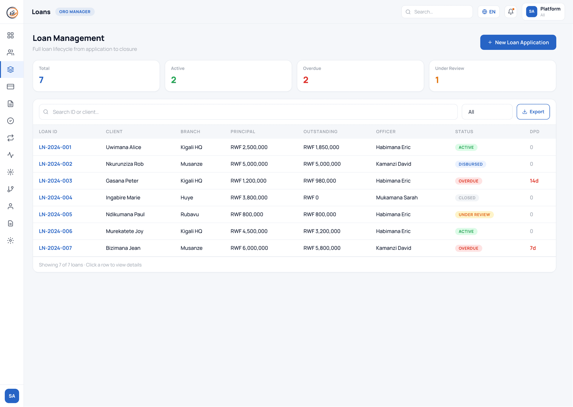CapitalSuite Loan Operations screen